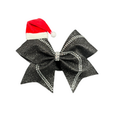 Holiday -Glitter Santa Hat Bow w/Bling