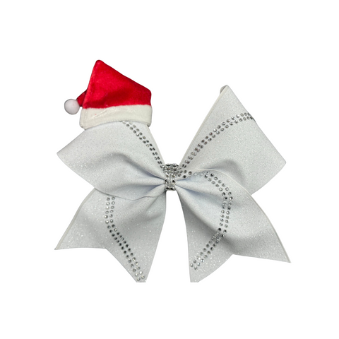 Holiday -Glitter Santa Hat Bow w/Bling