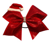 Holiday -Glitter Santa Hat Bow