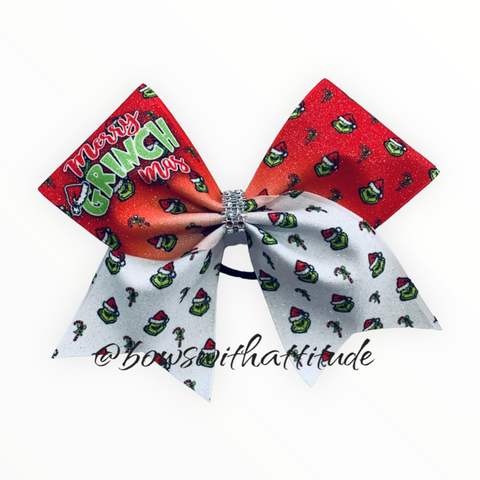 Holiday -Merry Grinchmas Glitter Bow