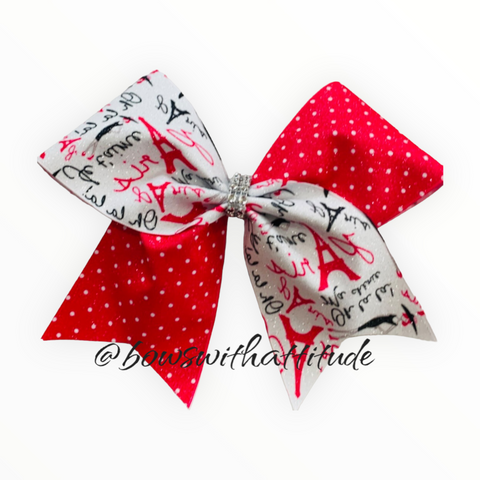 Novelty - Paris Theme Glitter Bow – Bows With Attitude & Spirit Wear