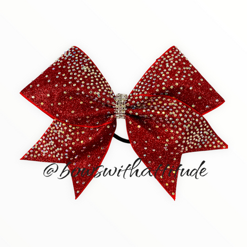 Glitter Bow with Side Ombre Rhinestones